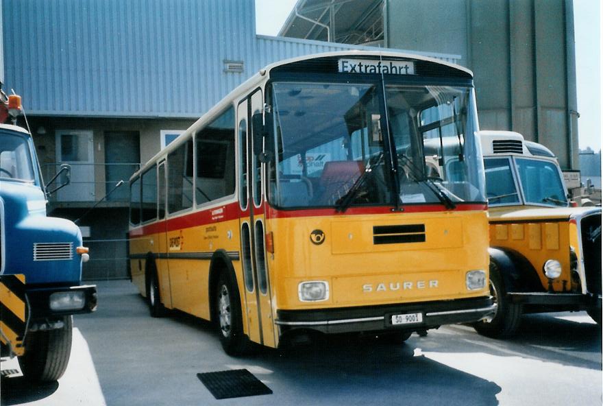 (110'608) - Allemann, Birsfelden - SO 9001 - Saurer/Tscher (ex Semadini, Poschiavo; ex Kasper, Poschiavo; ex PostAuto Graubnden; ex P 24'285) am 30. August 2008 in Niederbipp, Saurertreffen