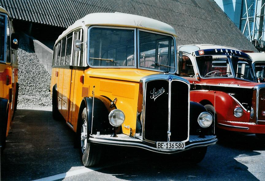 (110'621) - Schumacher, Liebefeld - BE 136'580 - Saurer/FHS-Hess (ex Mittner-Keller, Etzgen; ex Keller, Hottwil) am 30. August 2008 in Niederbipp, Saurertreffen