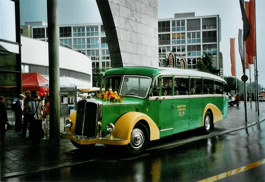 (110'827) - STI Thun - Nr. 15/BE 26'776 - Saurer/Gangloff (ex AvH Heimenschwand Nr. 5) am 11. September 2008 in Thun, Aarefeldplatz