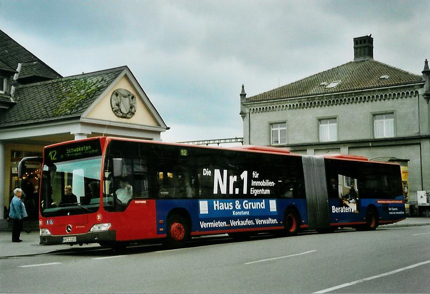 (110'905) - SWK Konstanz - Nr. 51/KN-C 1151 - Mercedes am 15. September 2008 beim Bahnhof Konstanz