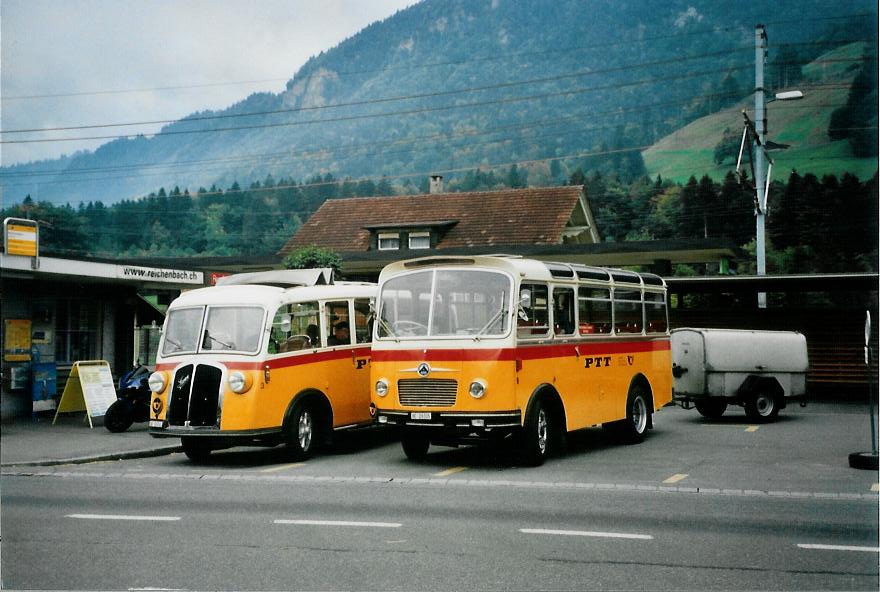 (111'035) - Schmid, Thrishaus - Nr. 9/BE 26'105 - Saurer/R&J (ex Geiger, Adelboden Nr. 9) am 27. September 2008 beim Bahnhof Reichenbach