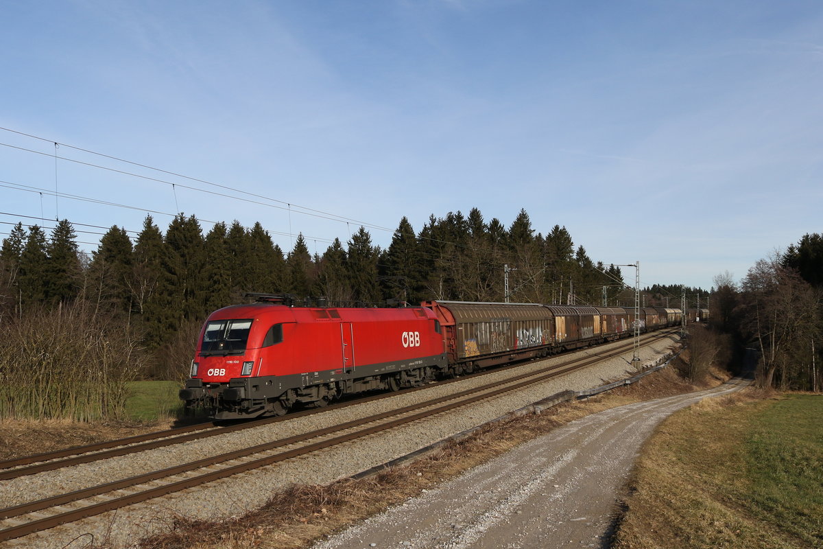 1116 100 imt dem  Papierzug  aus Salzburg kommend am 14. Januar 2010 bei Grabensttt im Chiemgau.