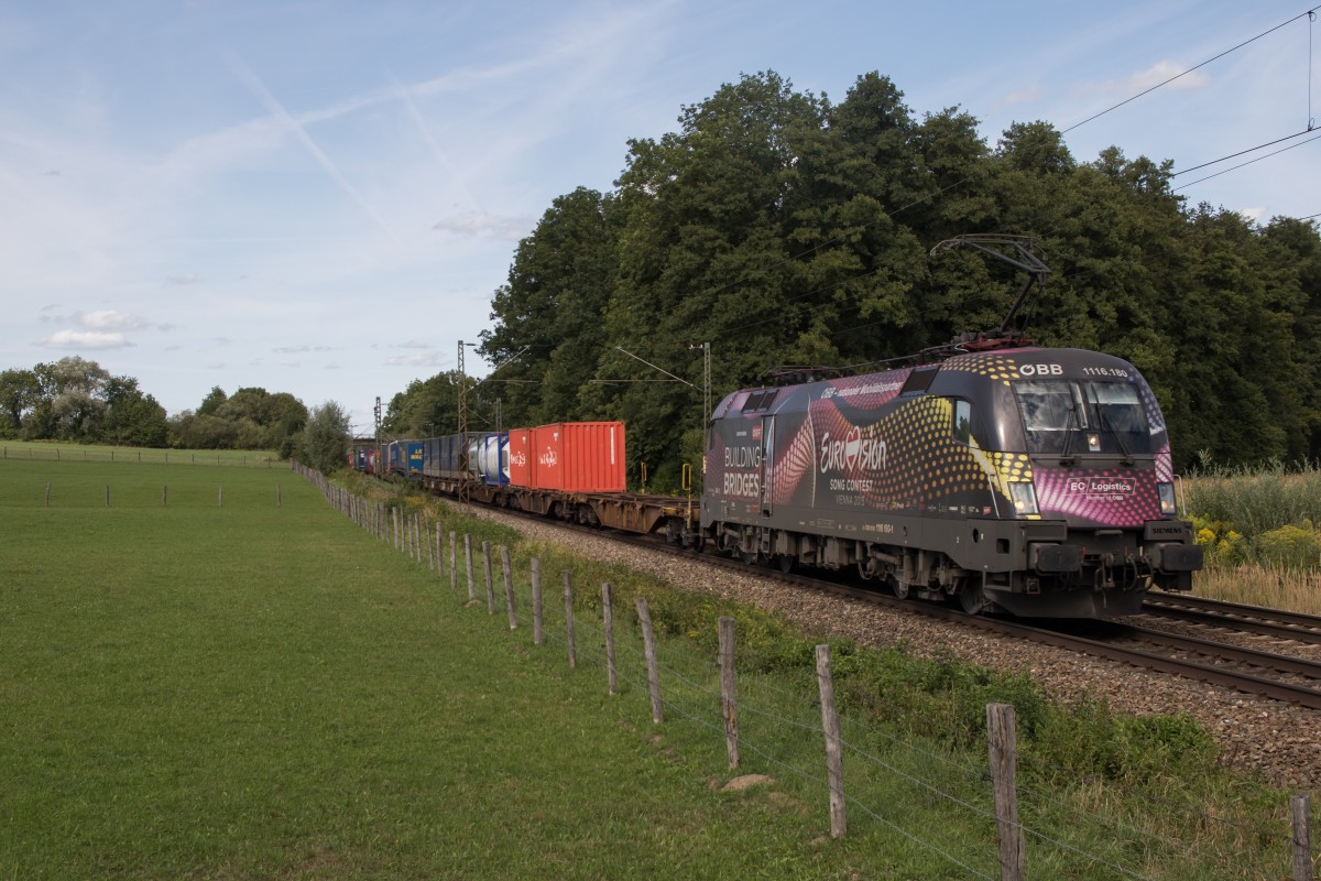 1116 180-1 nochmal am 25. August 2015, diesmal jedoch von Mnchen kommend in Vogl.