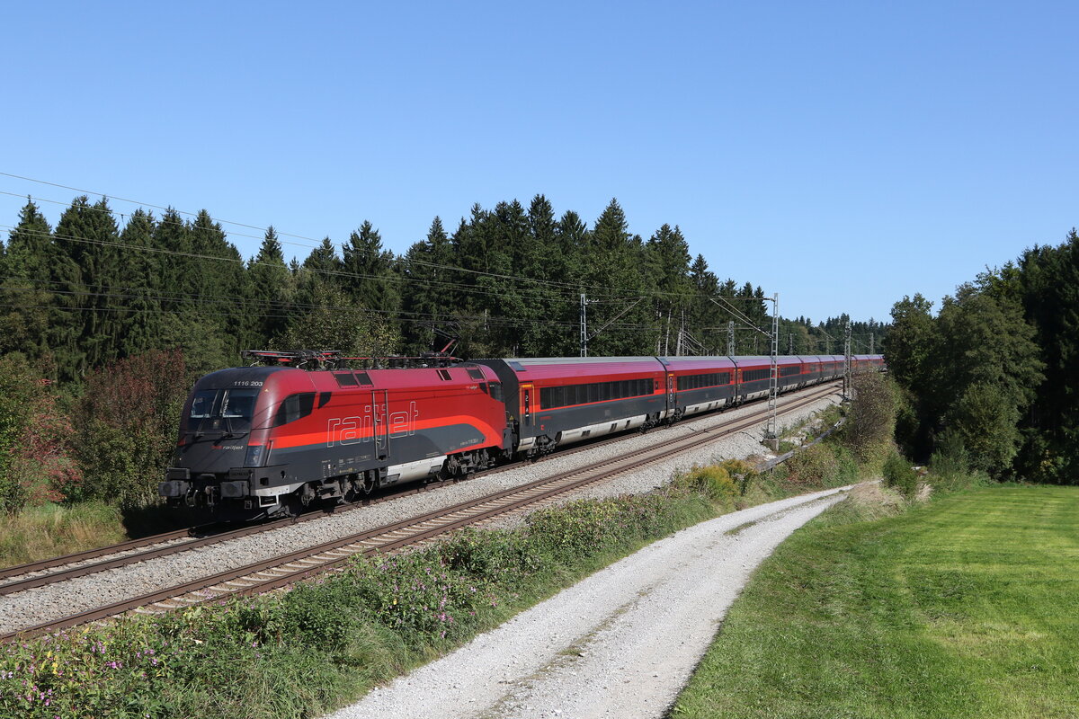 1116 203 aus Salzburg kommend am 25. September 2021 bei Grabensttt.