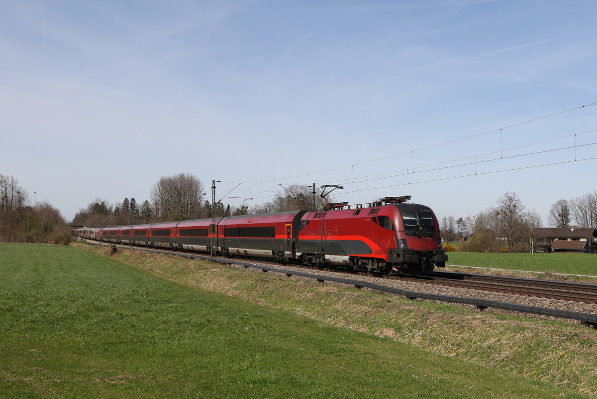1116 217 war am 20. Mrz 2024 bei Brannenburg in Richtung Innsbruck unterwegs.