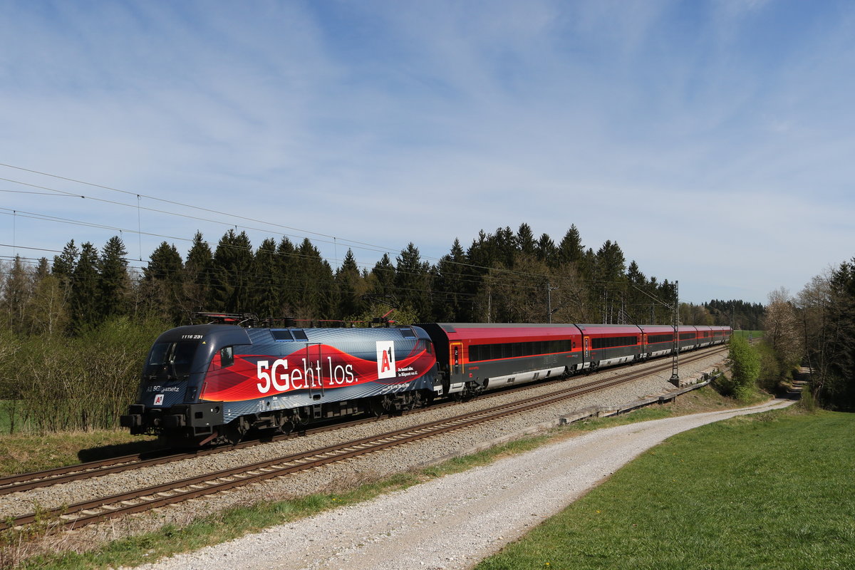 1116 231  5 Geht los  aus Salzburg kommend am 15. April 2020 bei Grabensttt im Chiemgau.