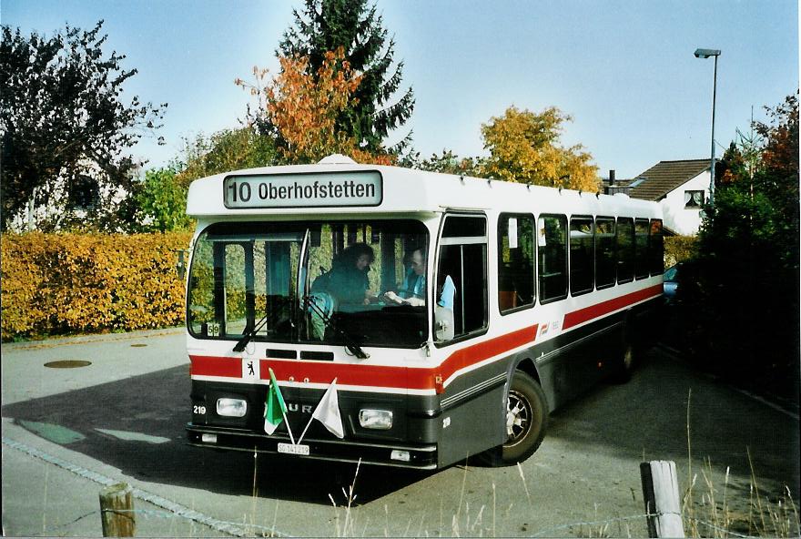 (111'608) - VBSG St. Gallen - Nr. 219/SG 141'219 - Saurer/Hess am 13. Oktober 2008 in St. Gallen, Oberhofstetten