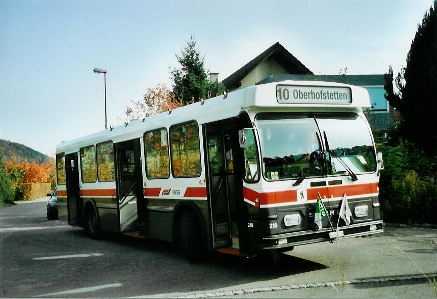 (111'609) - VBSG St. Gallen - Nr. 219/SG 141'219 - Saurer/Hess am 13. Oktober 2008 in St. Gallen, Oberhofstetten