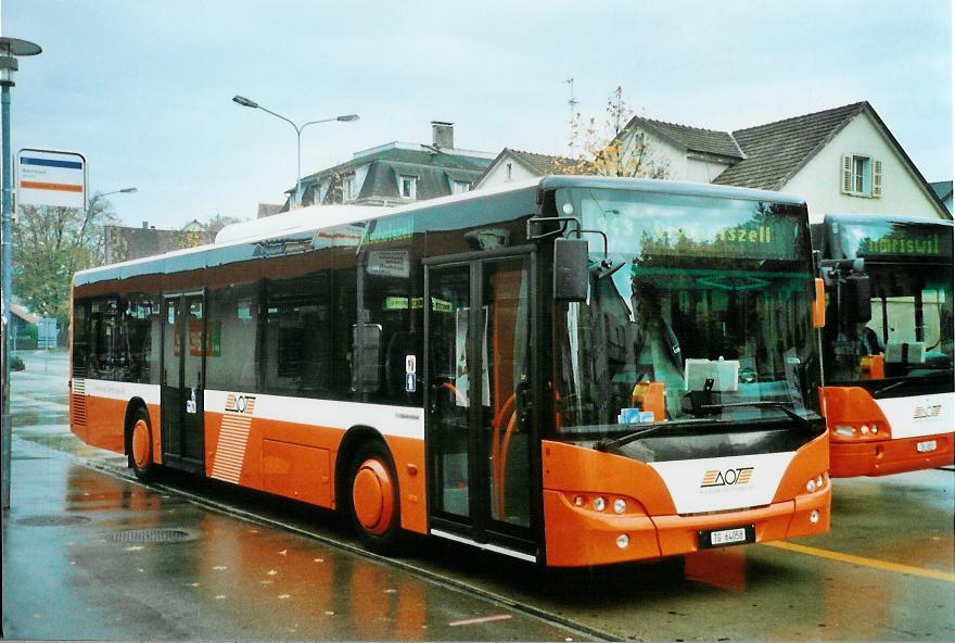 (111'629) - AOT Amriswil - Nr. 8/TG 64'058 - Neoplan am 13. Oktobr 2008 beim Bahnhof Amriswil