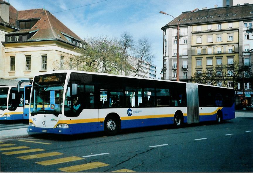 (112'002) - TC La Chaux-de-Fonds - Nr. 241/NE 109'241 - Mercedes am 10. November 2008 beim Bahnhof La Chaux-de-Fonds