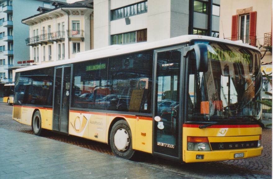 (112'504) - AutoPostale Ticino - TI 215'031 - Setra (ex P 25'650) am 9. Dezember 2008 beim Bahnhof Bellinzona