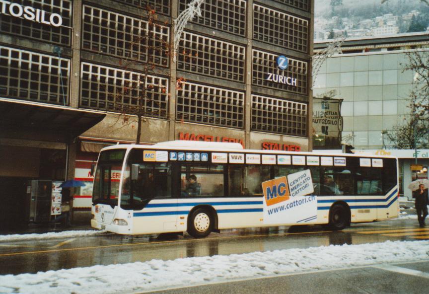 (112'804) - FART Locarno - Nr. 23/TI 310'723 - Mercedes am 11. Dezember 2008 beim Bahnhof Locarno