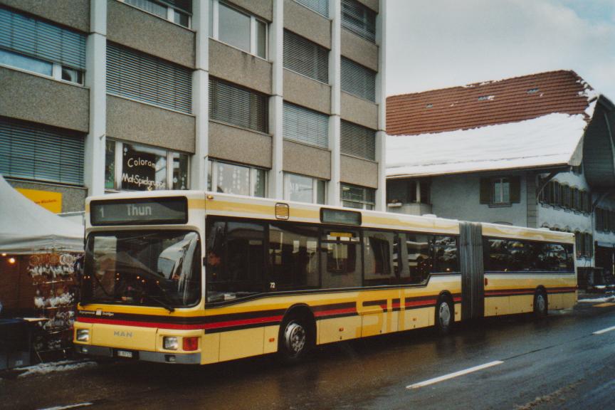 (112'814) - STI Thun - Nr. 72/BE 397'172 - MAN am 12. Dezember 2008 in Steffisburg, Platz