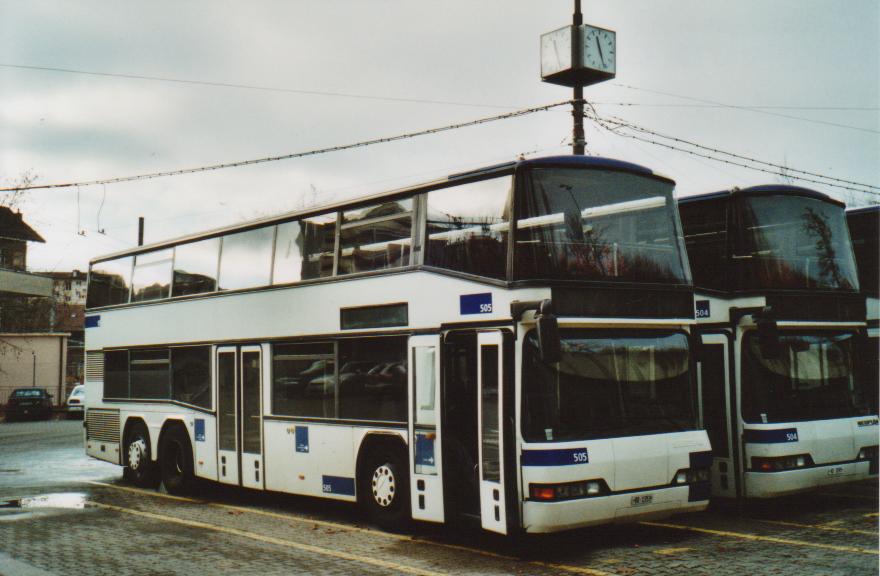 (113'105) - TL Lausanne - Nr. 505/VD 1353 - Neoplan am 22. Dezember 2008 in Lausanne, Dpt Borde