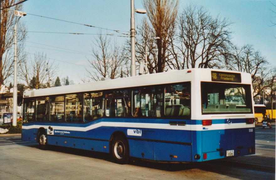 (113'427) - VBL Luzern - Nr. 558/LU 15'585 - Mercedes (ex Gowa, Luzern Nr. 58) am 26. Dezember 2008 beim Bahnhof Luzern