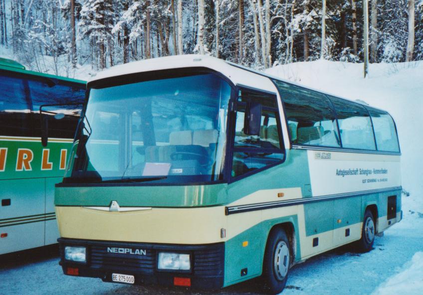 (113'510) - ASK Schangnau - BE 275'000 - Neoplan (ex Lonza, Visp Nr. 32) am 2. Januar 2009 in Lenk, Talstation Betelberg