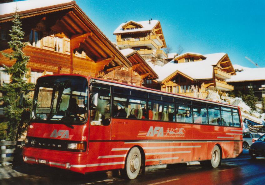 (113'601) - AFA Adelboden - Nr. 23/BE 26'709 - Setra (ex Nr. 9) am 4. Januar 2009 in Adelboden, Mineralquelle