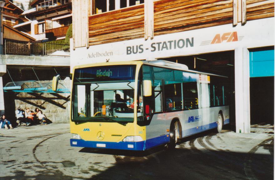 (113'831) - AFA Adelboden - Nr. 93/BE 26'705 - Mercedes (ex Nr. 5) am 11. Januar 2009 beim Autobahnhof Adelboden