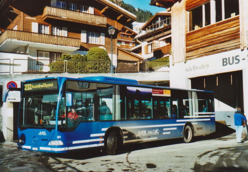 (113'832) - AFA Adelboden - Nr. 91/BE 25'802 - Mercedes (ex Nr. 2) am 11. Januar 2009 beim Autobahnhof Adelboden