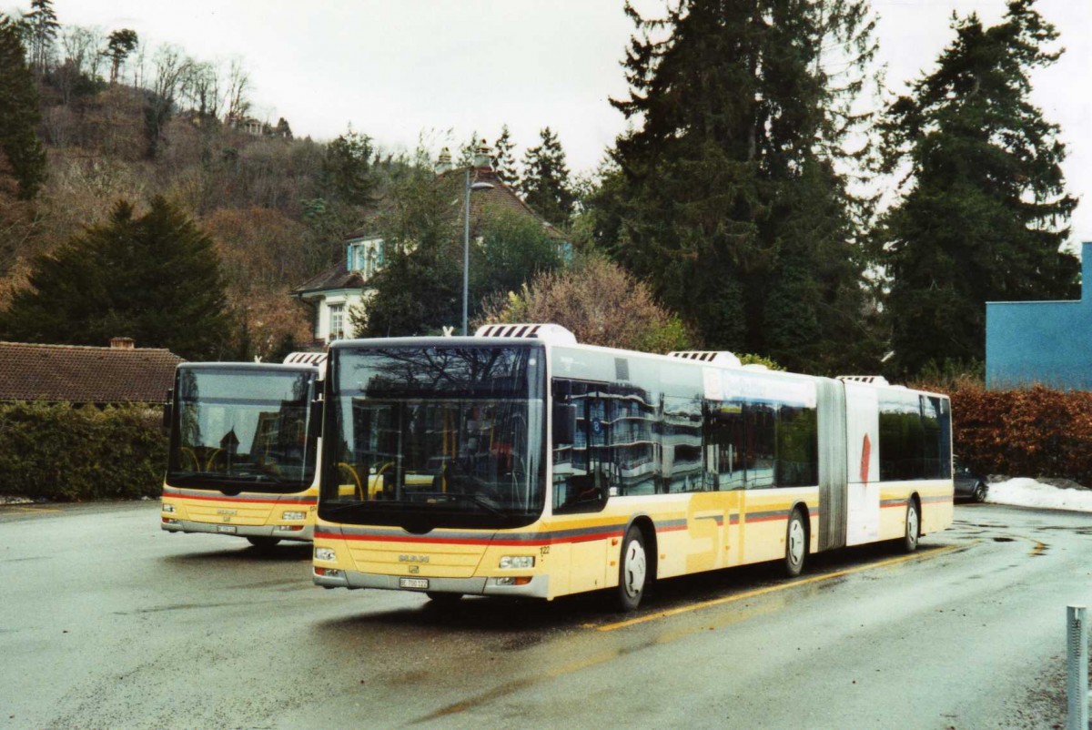 (114'134) - STI Thun - Nr. 122/BE 700'122 - MAN am 10. Februar 2009 bei der Schifflndte Thun