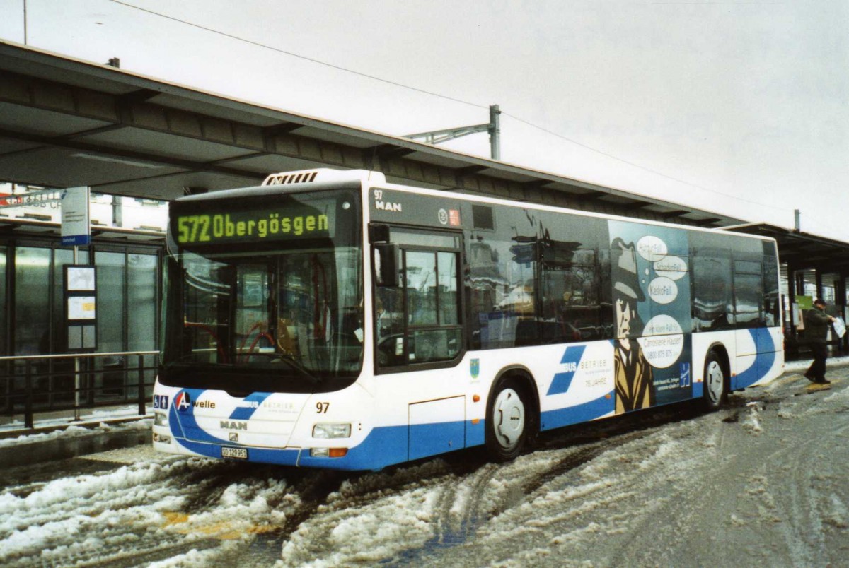 (114'422) - BOGG Wangen b.O. - Nr. 97/SO 129'951 - MAN am 17. Februar 2009 beim Bahnhof Olten