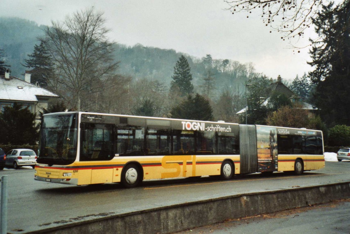 (114'619) - STI Thun - Nr. 120/BE 700'120 - MAN am 21. Februar 2009 bei der Schifflndte Thun