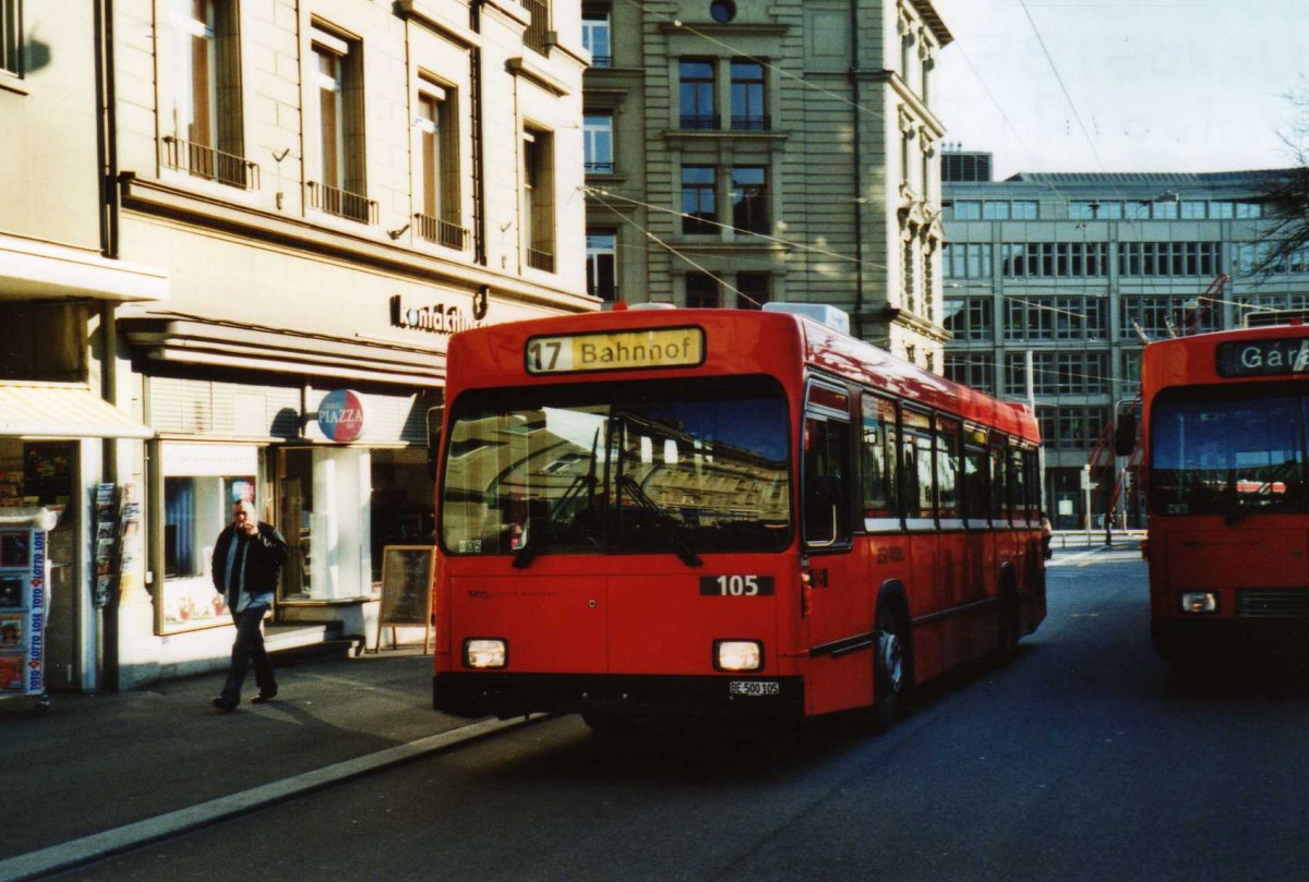 (115'309) - Bernmobil, Bern - Nr. 105/BE 500'105 - Volvo/R&J am 16. Mrz 2009 in Bern, Hirschengraben