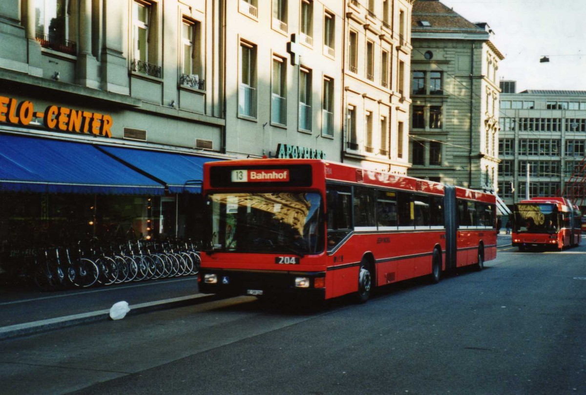 (115'324) - Bernmobil, Bern - Nr. 204/BE 500'204 - MAN am 16. Mrz 2009 in Bern, Hirschengraben