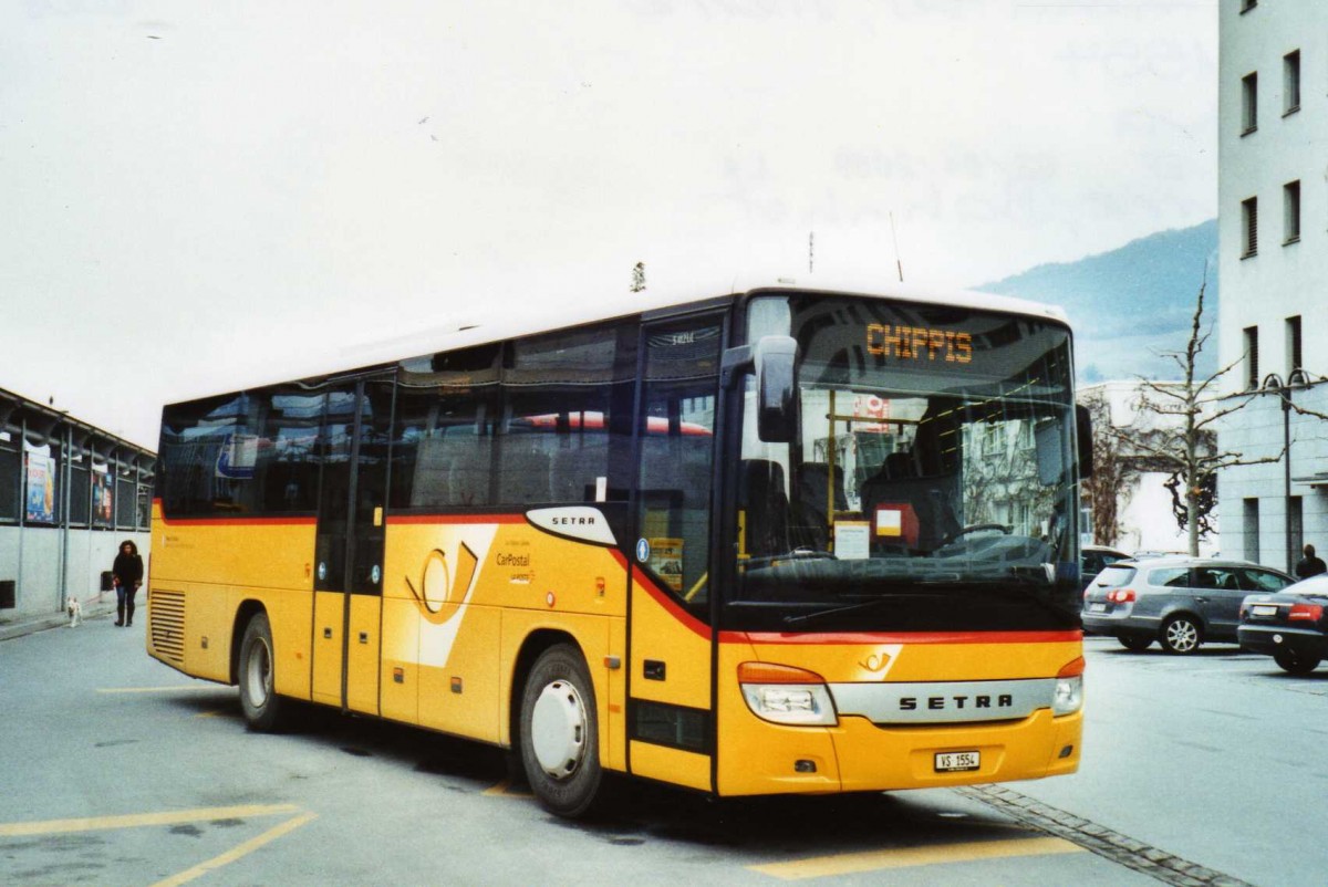 (115'532) - Pfammatter, Sierre - VS 1554 - Setra am 30. Mrz 2009 beim Bahnhof Sierre