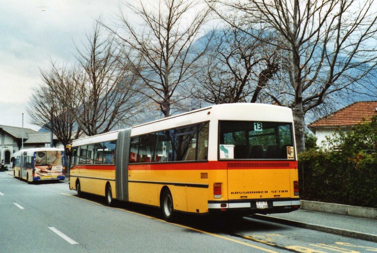 (115'622) - PostAuto Wallis - Nr. 12/VS 241'998 - Setra (ex P 27'802) am 30. Mrz 2009 beim Bahnhof Martigny