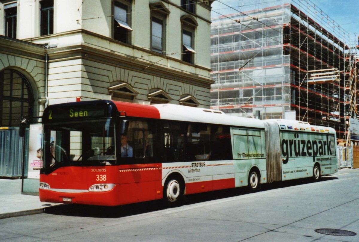 (116'513) - SW Winterthur - Nr. 338/ZH 730'338 - Solaris am 20. Mai 2009 beim Hauptbahnhof Winterthur