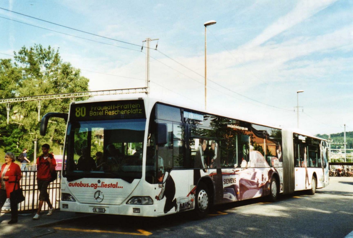 (117'325) - AAGL Liestal - Nr. 94/BL 7222 - Mercedes am 8. Juni 2009 beim Bahnhof Liestal