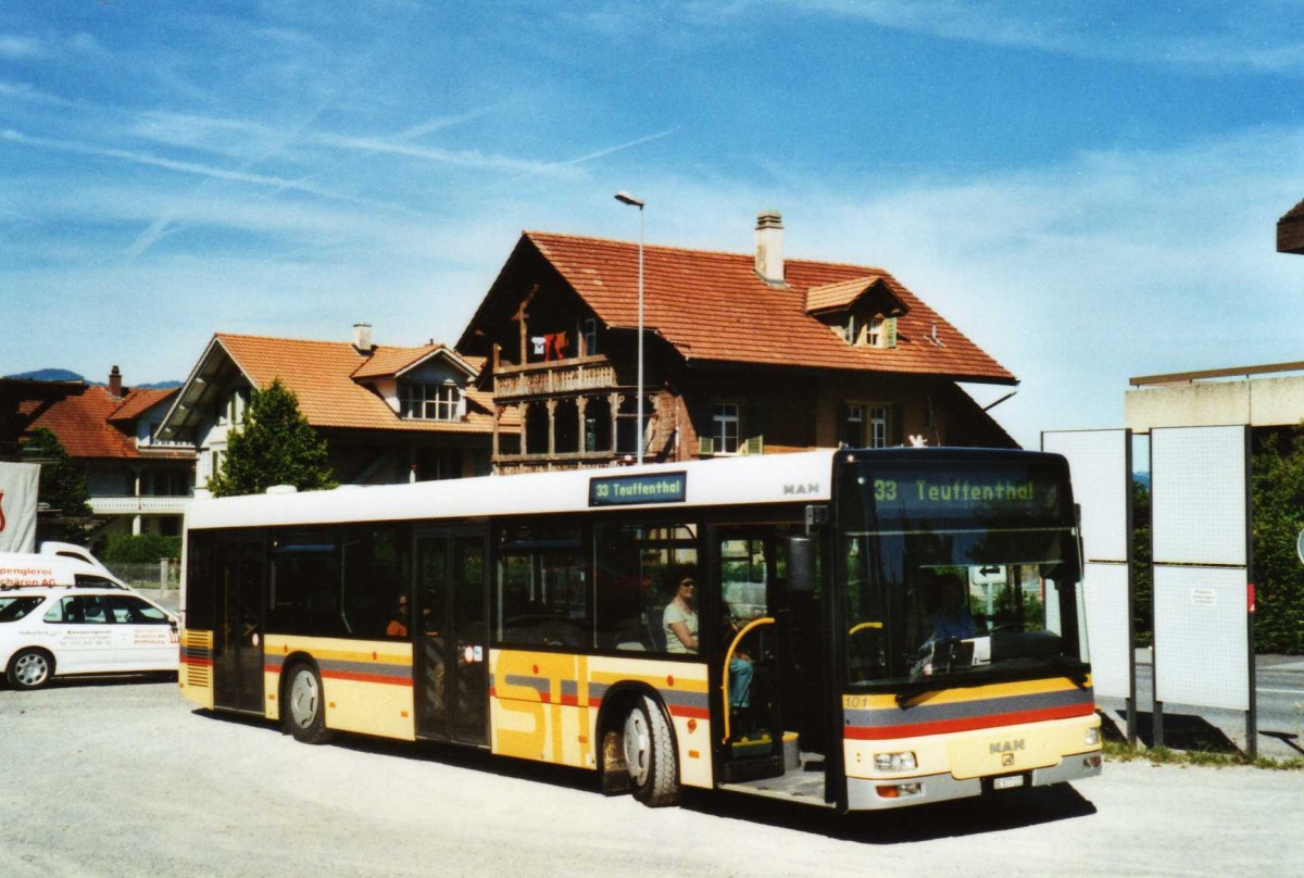 (117'628) - STI Thun - Nr. 101/BE 577'101 - MAN am 14. Juni 2009 in Steffisburg, Ziegelei