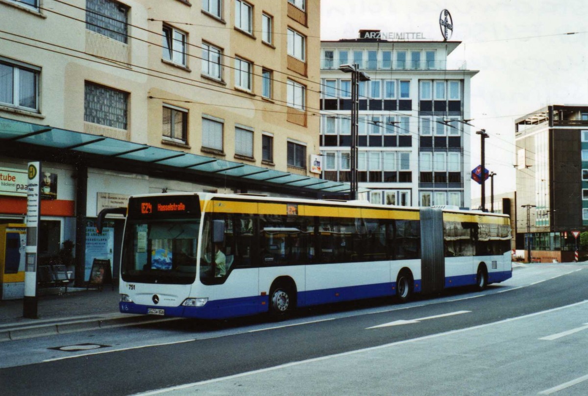 (118'002) - SWS Solingen - Nr. 751/SG-SW 806 - Mercedes am 5. Juli 2009 in Solingen, Graf-Wilhelm-Platz