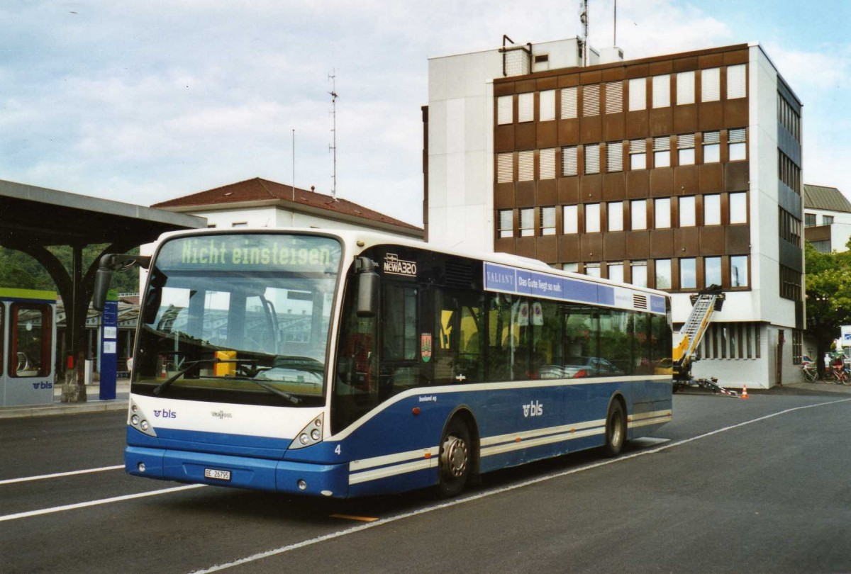 (119'031) - Busland, Burgdorf - Nr. 4/BE 26'795 - Van Hool (ex AOE Langnau Nr. 4) am 10. Juli 2009 beim Bahnhof Burgdorf