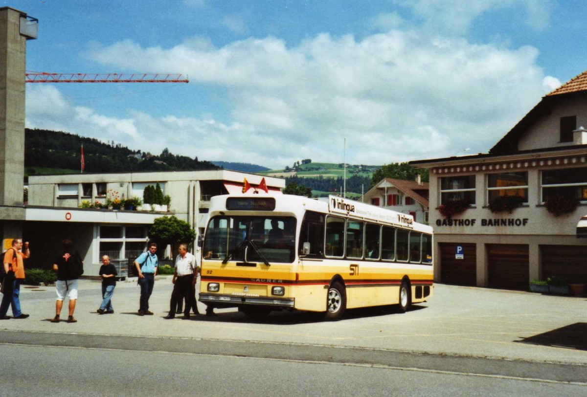 (119'533) - STI Thun - Nr. 52/BE 396'552 - Saurer/R&J am 9. August 2009 in Steffisburg, Post 2