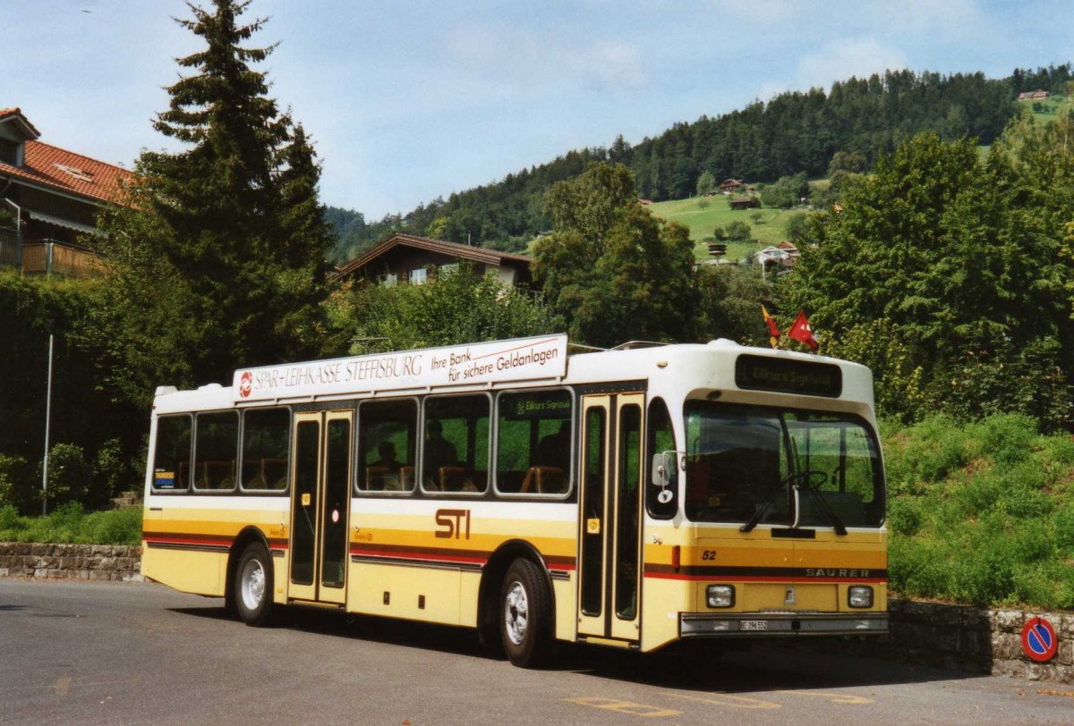 (119'602) - STI Thun - Nr. 52/BE 396'552 - Saurer/R&J am 9. August 2009 in Oberhofen, Wichterheer Gut