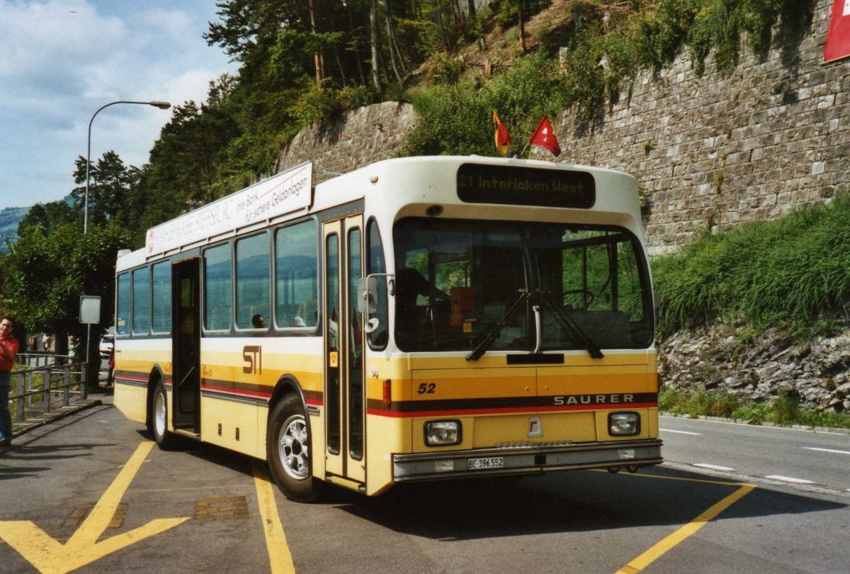 (119'603) - STI Thun - Nr. 52/BE 396'552 - Saurer/R&J am 9. August 2009 in der Beatenbucht