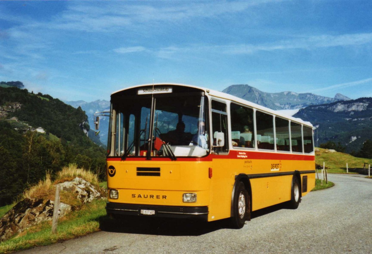 (120'217) - AVG Meiringen - Nr. 74/BE 607'481 - Saurer/R&J (ex P 24'357) am 23. August 2009 in Geissholz, Hori