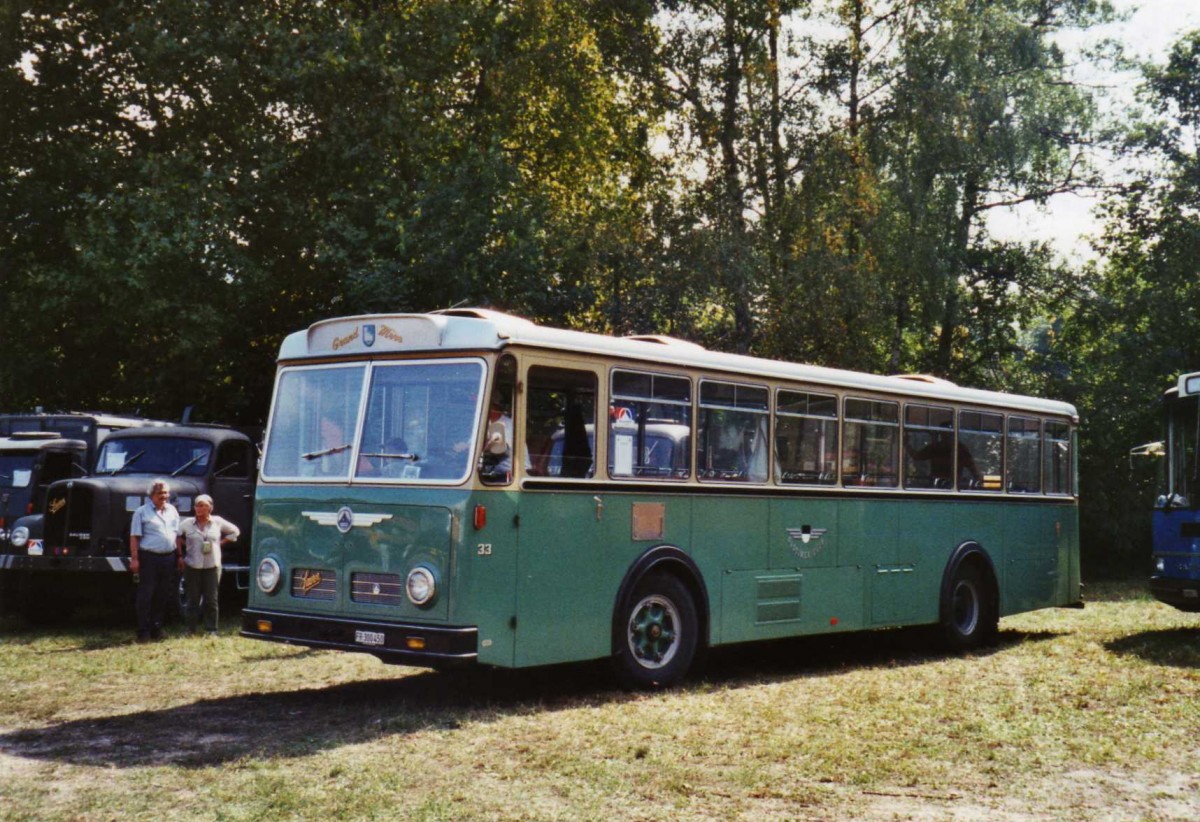 (121'011) - Oldtimer Club 33, Tafers - Nr. 33/FR 300'450 - Saurer/Hess (ex GFM Fribourg Nr. 33) am 12. September 2009 auf dem Monte Ceneri