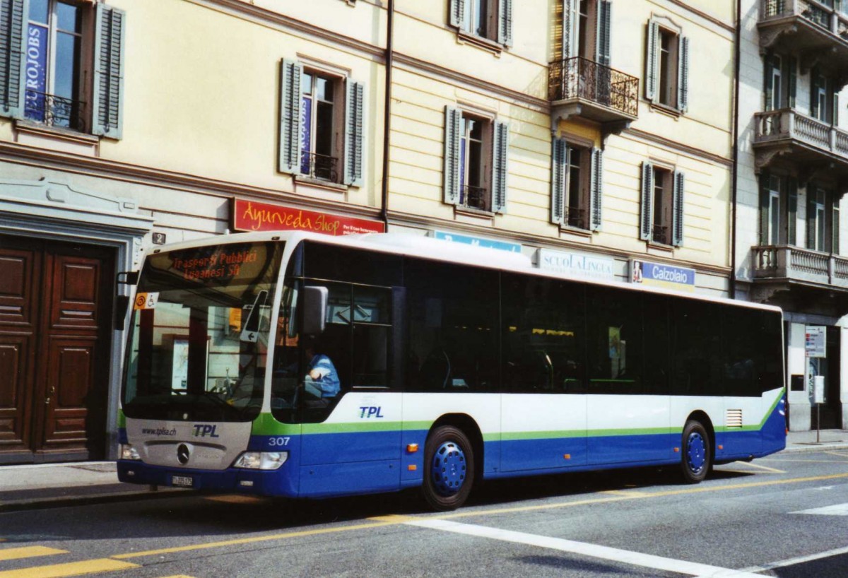 (121'113) - TPL Lugano - Nr. 307/TI 225'175 - Mercedes am 12. September 2009 in Lugano, Centro