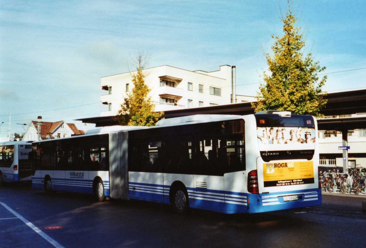 (121'705) - WilMobil, Wil - Nr. 291/SG 308'602 - Mercedes am 24. Oktober 2009 beim Bahnhof Goldach