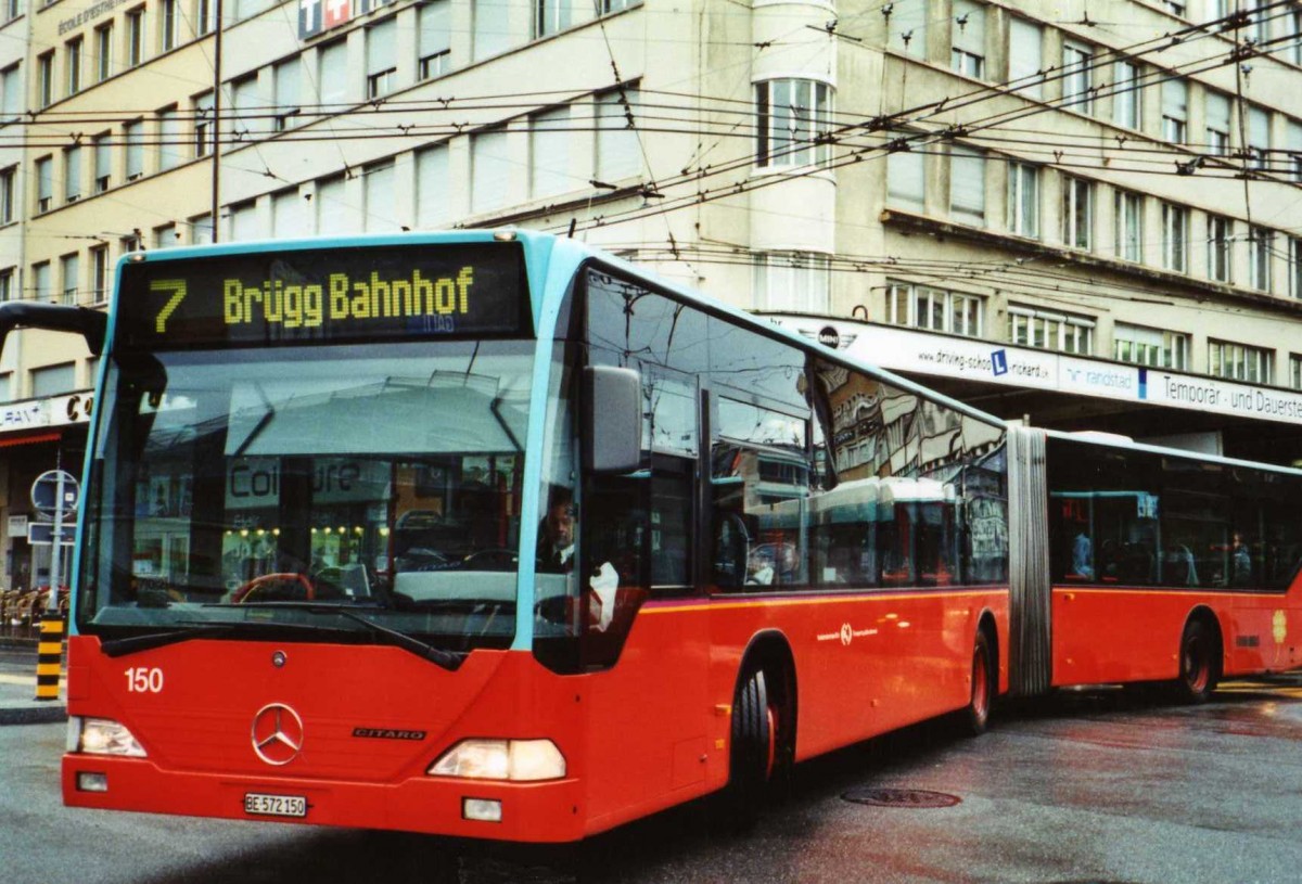 (122'027) - VB Biel - Nr. 150/BE 572'150 - Mercedes am 16. November 2009 beim Bahnhof Biel