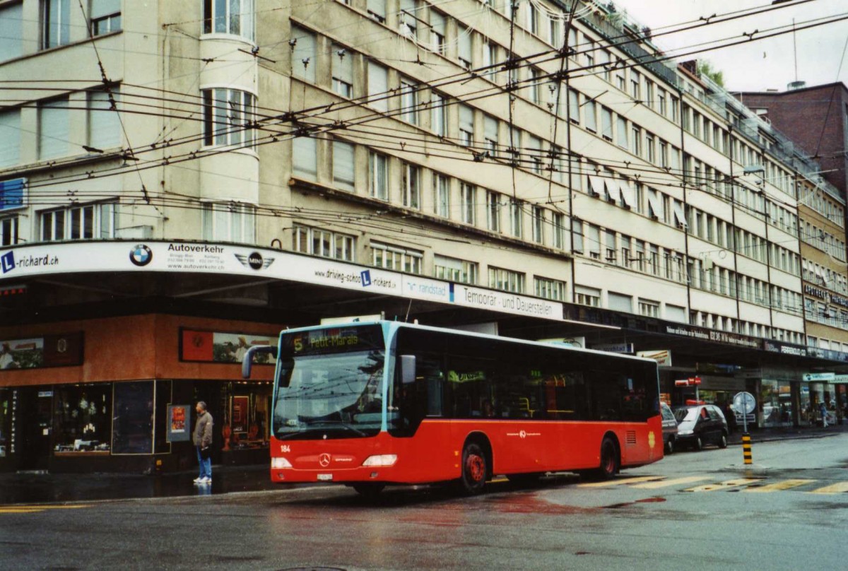 (122'028) - VB Biel - Nr. 184/BE 654'184 - Mercedes am 16. November 2009 beim Bahnhof Biel