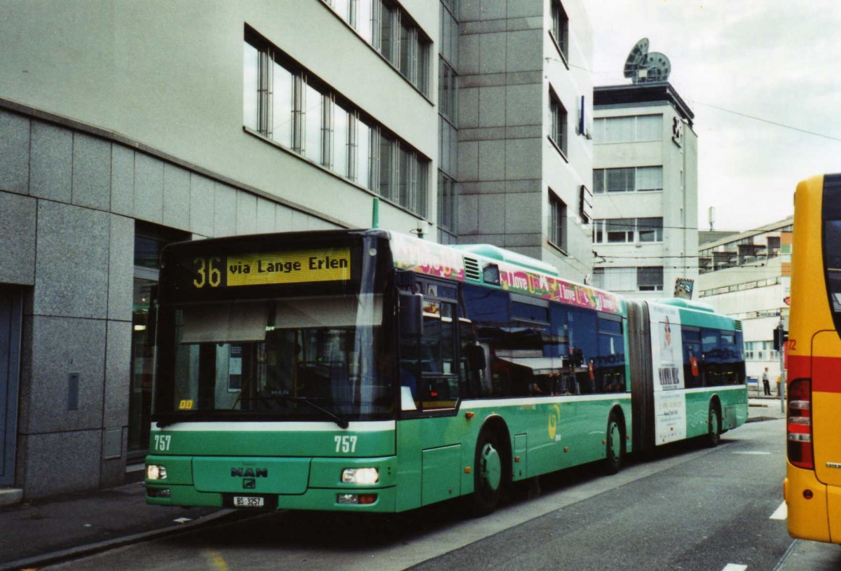 (122'135) - BVB Basel - Nr. 757/BS 3257 - MAN am 17. November 2009 in Basel, Dreispitz