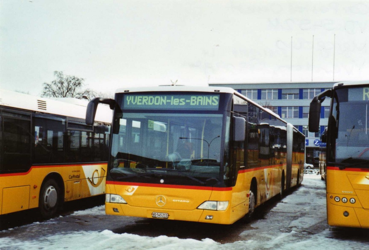 (123'316) - CarPostal Ouest - VD 545'211 - Mercedes am 23. Dezember 2009 in Yverdon, Garage