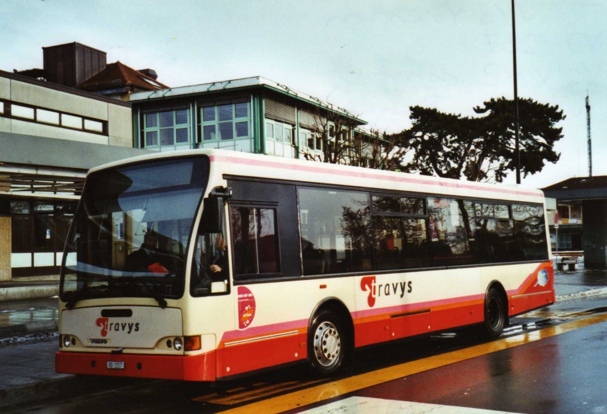 (123'323) - TRAVYS Yverdon - VD 1257 - Volvo/Berkhof (ex TPYG Yverdon) am 23. Dezember 2009 beim Bahnhof Yverdon