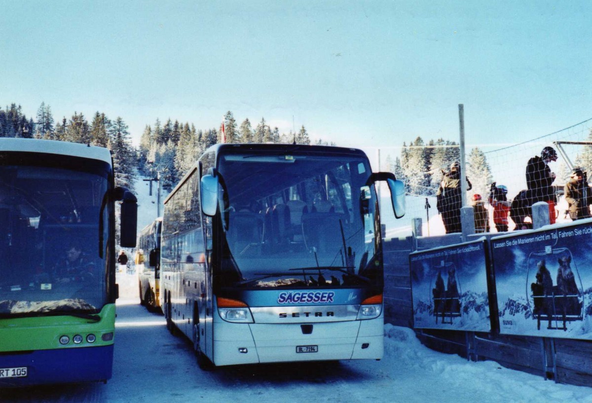 (123'434) - Sgesser, Wintersingen - Nr. 3/BL 7194 - Setra am 3. Januar 2010 in Flumserberg, Maschgenkammbahnen