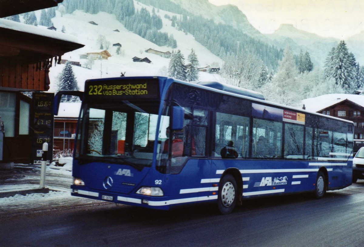 (124'019) - AFA Adelboden - Nr. 92/BE 26'704 - Mercedes (ex Nr. 4) am 10. Januar 2010 in Adelboden, Oey