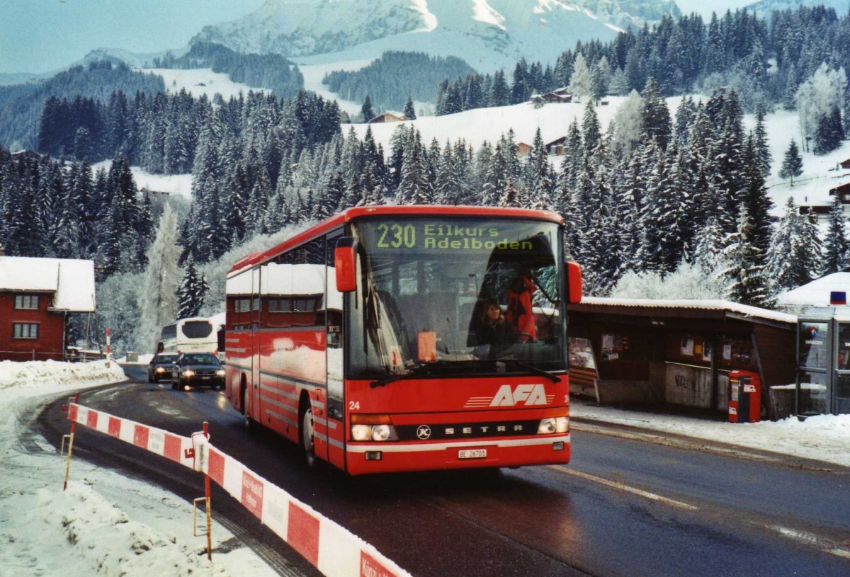 (124'022) - AFA Adelboden - Nr. 24/BE 26'701 - Setra (ex Nr. 11) am 10. Januar 2010 in Adelboden, Oey